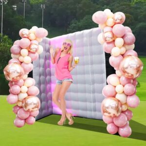 Inflatable Photo Booth Wall(Black,8.2 x 4 x 8.2FT) With Blower