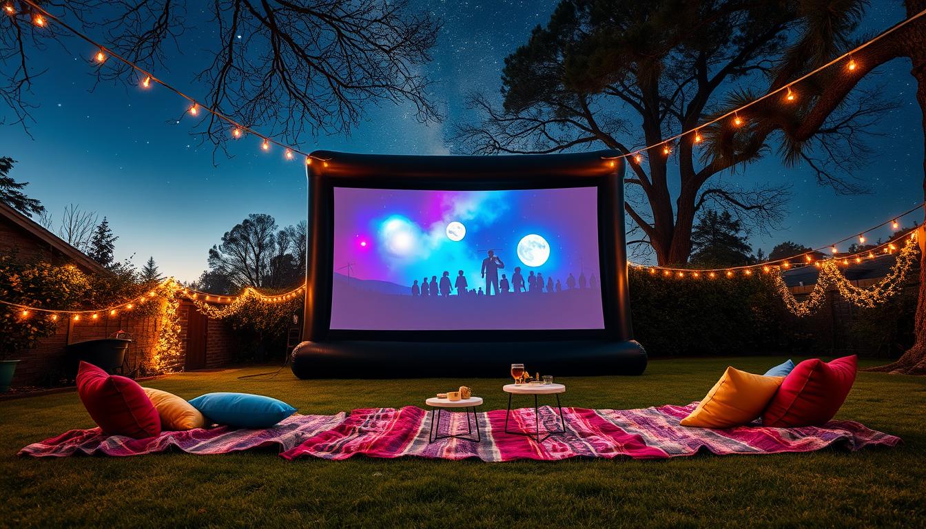 inflatable projector screen for outside