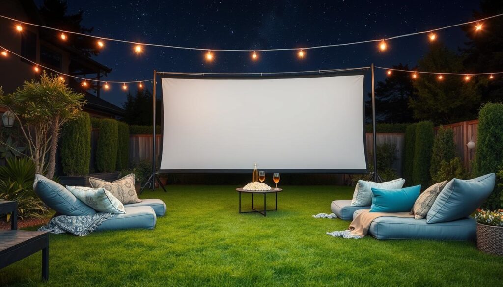 outdoor projector screen setup